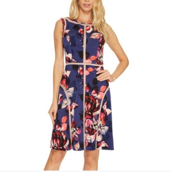 Adrianna Papell Dresses & Skirts - Adrianna Papell Floral Sleeveless Lined Dress 14 NWT